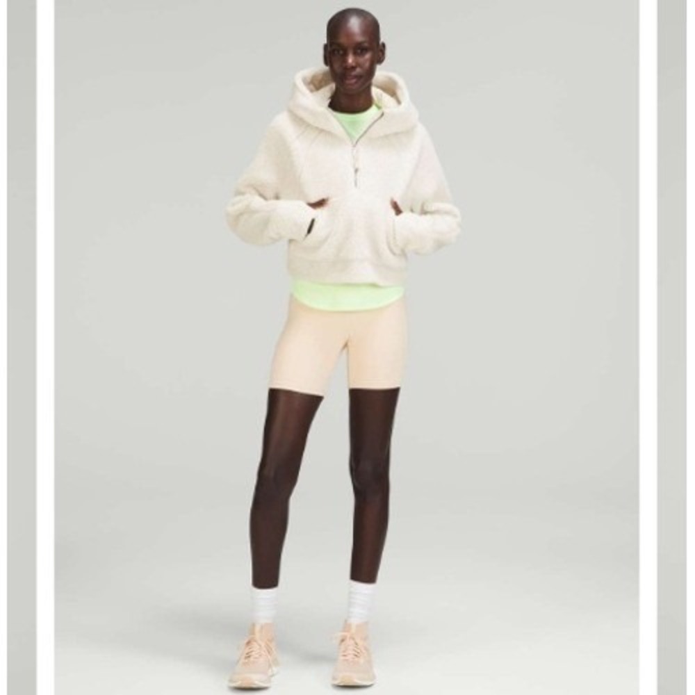 Lululemon Scuba Oversized Half-Zip Fleece Hoodie White Opal M/L - Picture 10 of 12